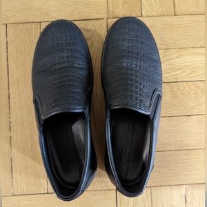 Ecco soft 7 black croc embossed slip on sneakers sz 7.5